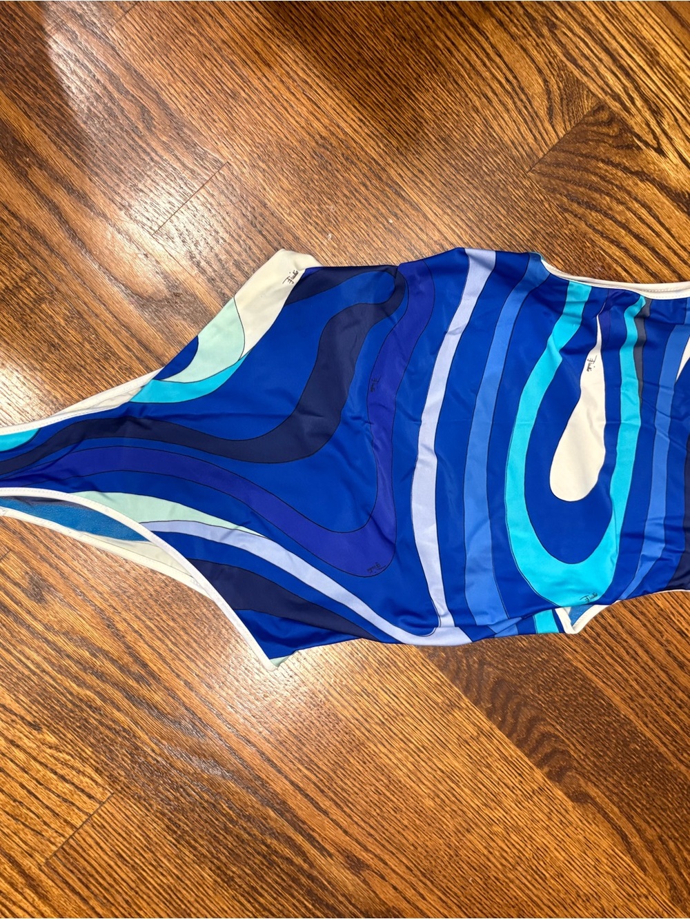 Men's Blue Wave-Print Swim Briefs